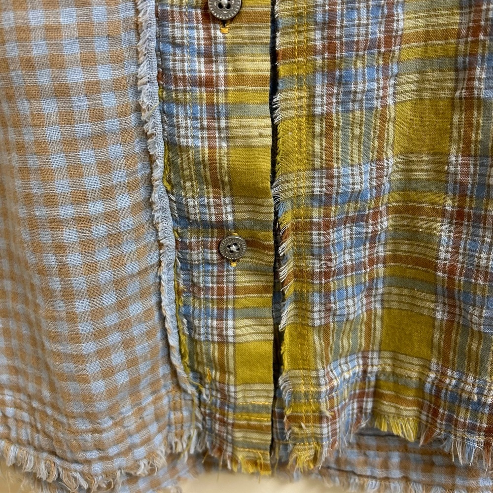 Given Kale Women's Mixed-Plaid Long-Sleeved Boyfriend Shirt - Picture 5 of 10